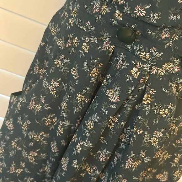 Vintage RJ Stevens Green Floral Midi Dress with Pockets - Picture 3 of 5